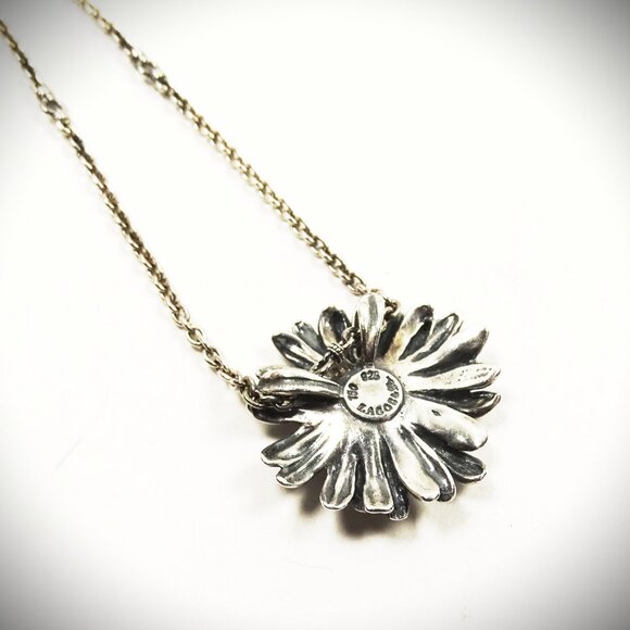 LAGOS HTF Daisy Collection Sterling Silver 750K Yellow Gold Pendant Necklace - Picture 6 of 10